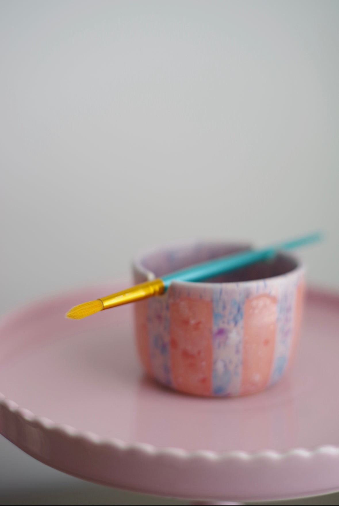 Painter’s cup striped pink/lilac