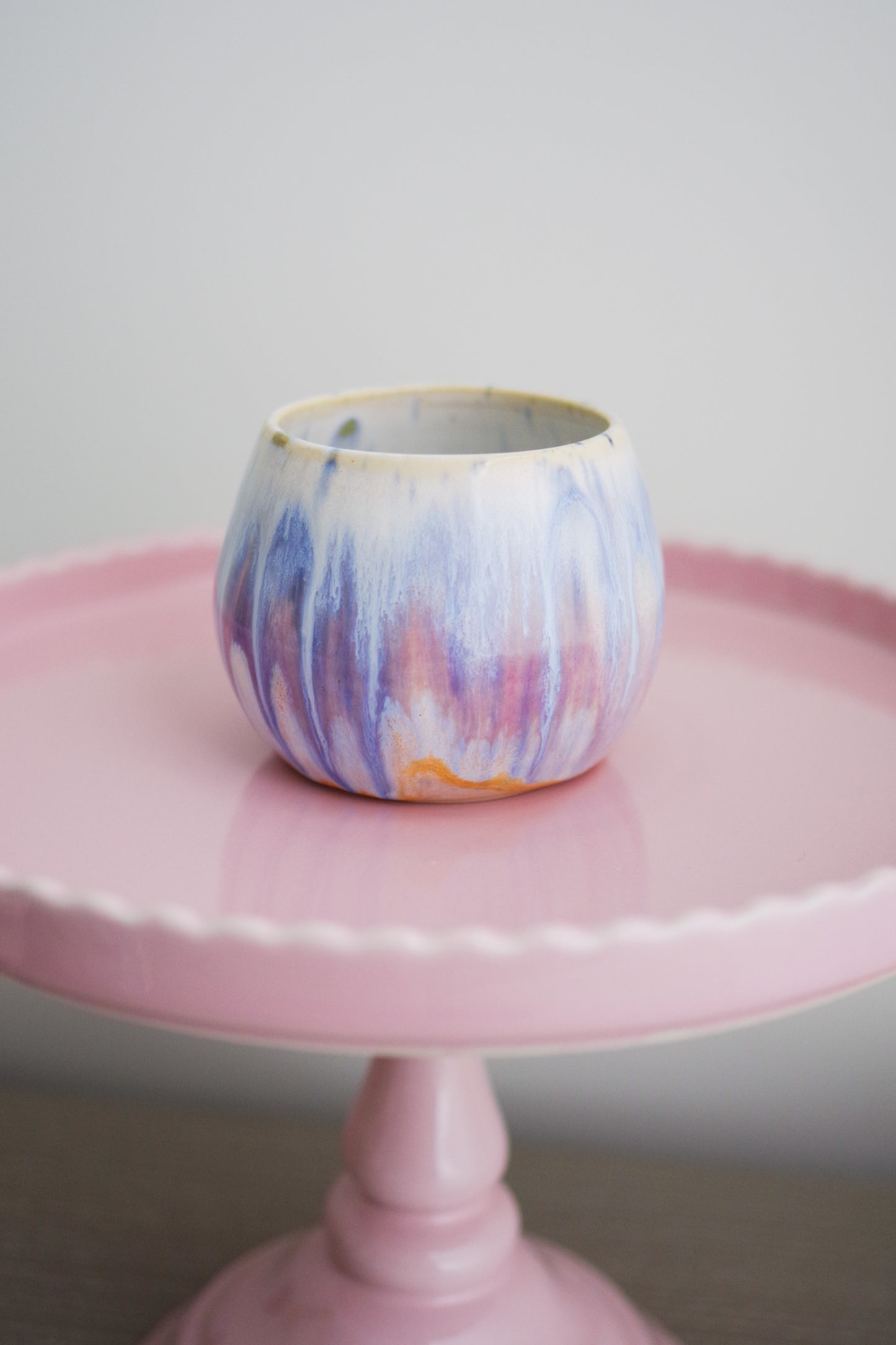 Blue and purple stemless goblet