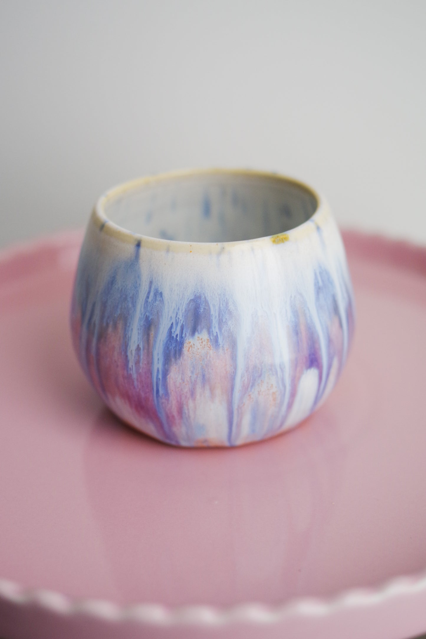 Blue and purple stemless goblet