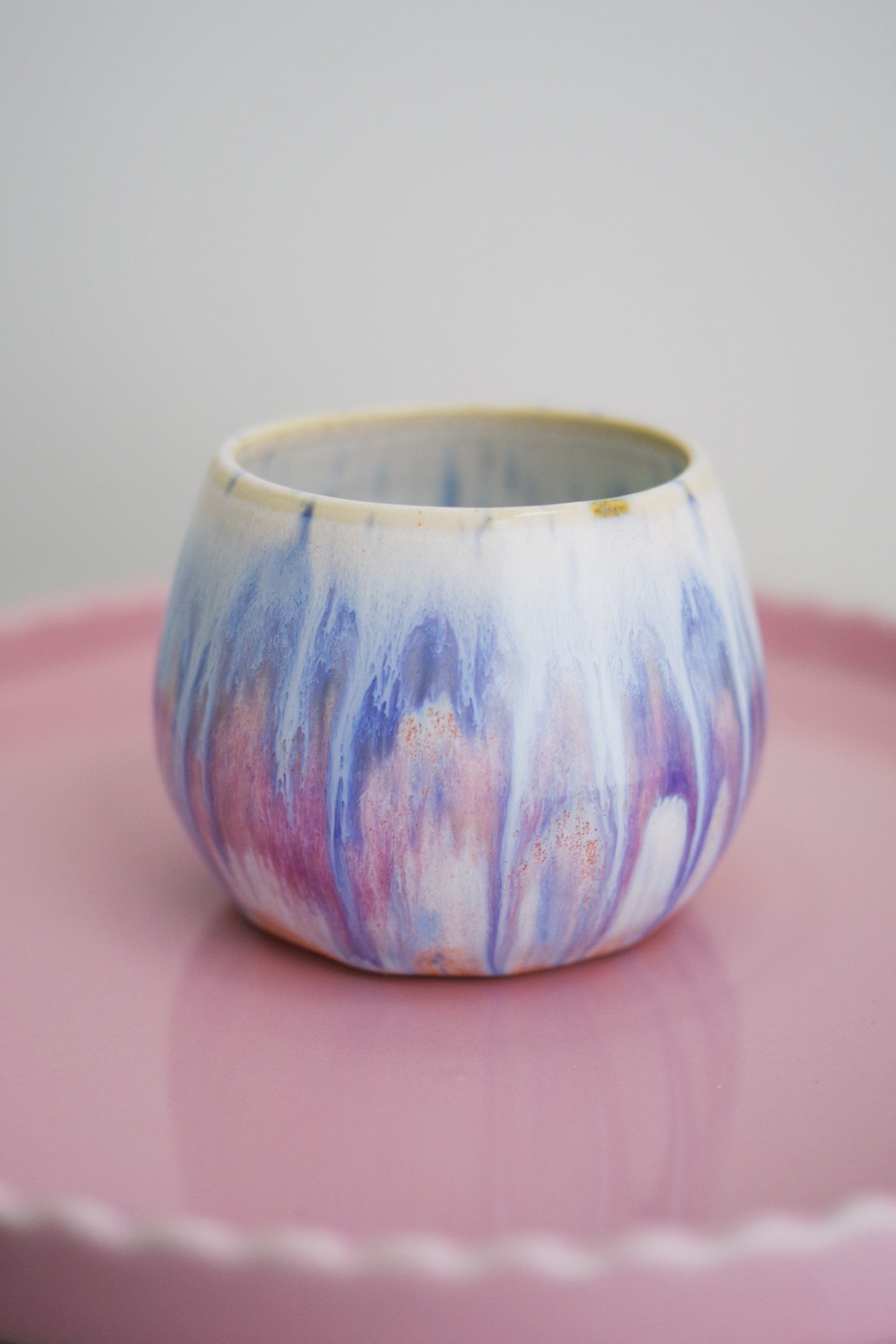 Blue and purple stemless goblet