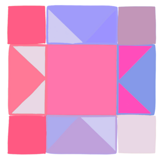Sawtooth Star Sticker Pink