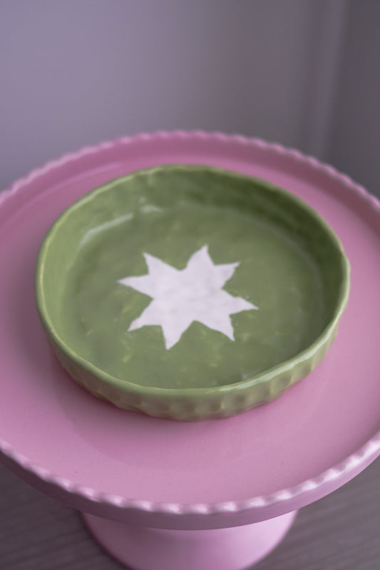 Sawtooth Star Green Pie Dish