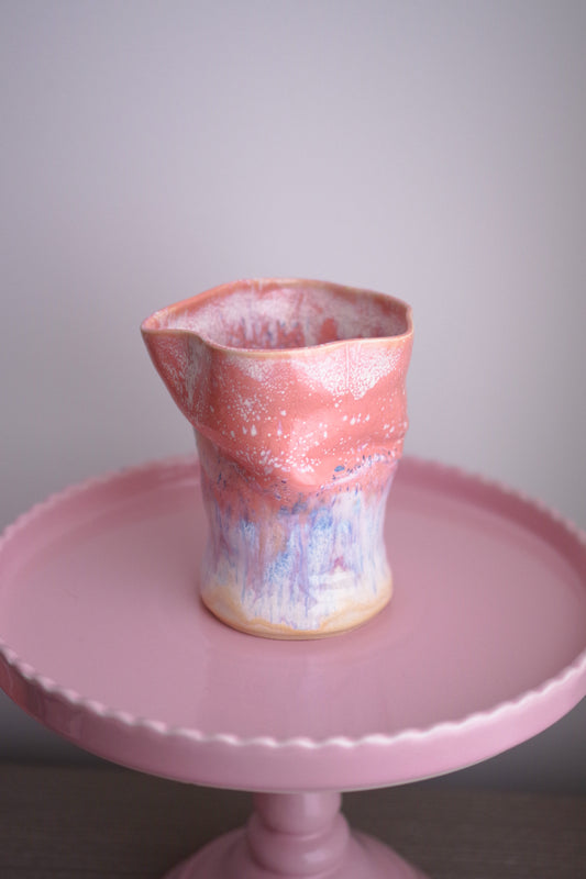 90s Style Pink and Speckled Vase